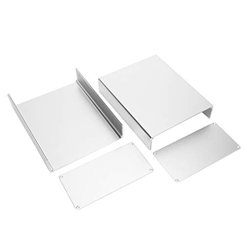 Image of KIMISS Aluminum Alloy Enclosure for Circuit Boards - 80x160x200mm Industrial Equipment Case -, Lightweight, and Customizable Electrical Housing (sandblasted oxidized silver)