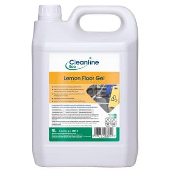 Image of Cleanline Eco Lemon Floor Gel, 5L, Concentrated Multi-Surface Cleaner, Natural Oils, pH Neutral, For Linoleum, Vinyl, Wood, Tile Floors