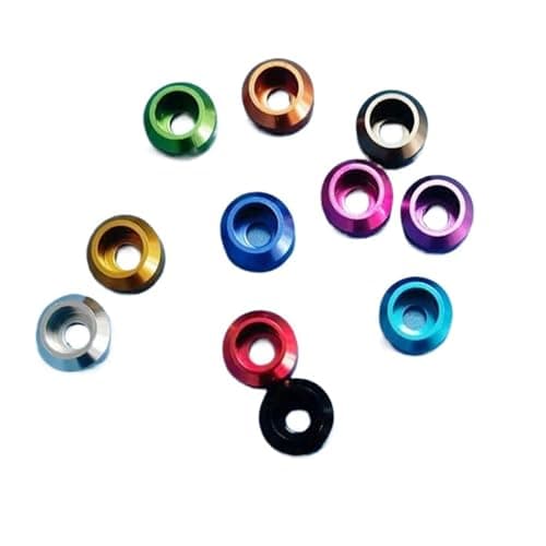 Image of SFCHEN 10pcs/lot Crown Cap Head Aluminum Washer M2 M2.5 M3 M4 M5 M6 Corlorful Aluminum Alloy Cap Head Gasket Washer for RC Parts(M2 10pcs,Purple)