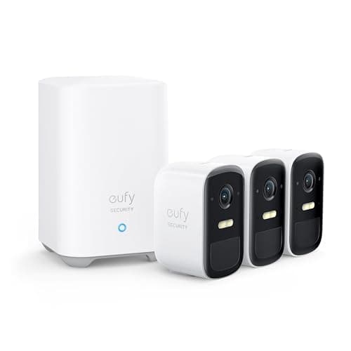 Image of eufy Security eufyCam 2C Security Camera Outdoor, Home Security Camera Systems, 180-Day Battery Life, HD 1080p, IP67 Weatherproof, Night Vision, 3-Cam Kit, No Monthly Fee