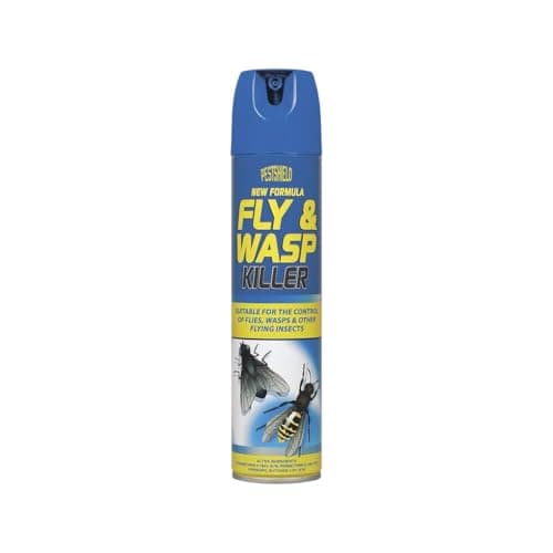 Image of Pestshield Fly and Wasp Killer 300ml Spray Kills Flies Wasp Flying Ant Midges Mosquitoe UK