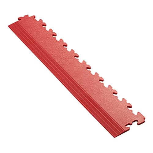 Image of Garage Flooring Edge Ramp - PVC Interlocking Floor Tile Edge Ramp, Gym Matting (Price Per Ramp) (Red)
