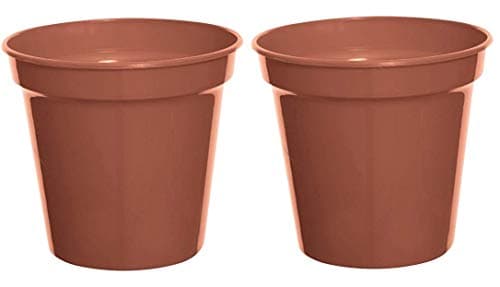 Image of Whitefurze 2 x Large Plastic Plant Pot 17cm 7Inch Vegetable Cultivation Pot Terracotta Colour