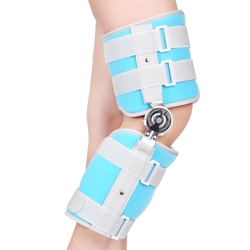 Image of Tairibousy Kids Hinged Knee Brace Children Toddler Knee Immobilizer with Side Stabilizers Pediatric Medical ROM Post Op Knee Brace for Knee Pain Arthritis ACL PCL MCL Meniscus Tear Injuries (S)