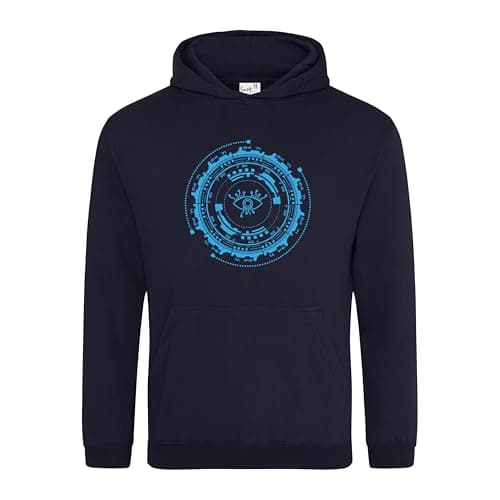 Image of Snapit Legend of Zelda Sheikah Eye Symbol Hoodie - Stylish Unisex Hooded Top for Video Game Fans, Inspired Gamers of Breath of the Wild Navy