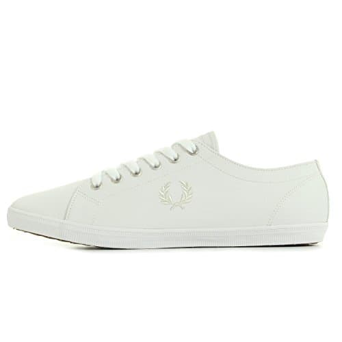 Image of Fred Perry Unisex Kingston Leather Fashion Sneaker, White White, 10 UK
