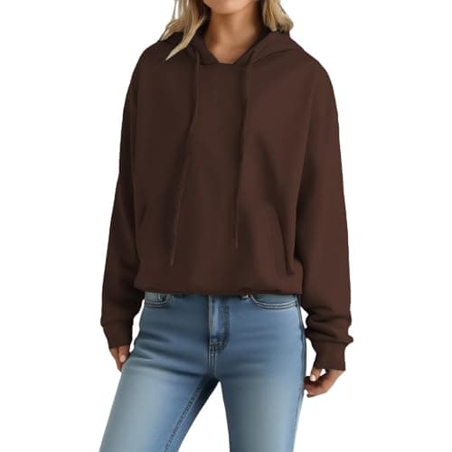 Image of sweatshirt Hoodies for Women UK Womens Hoodie Women's Long Sleeve Sweatshirts Soft Comfortable Casual Hooded Jackets with Pockets Oversized Hoodie Coffee