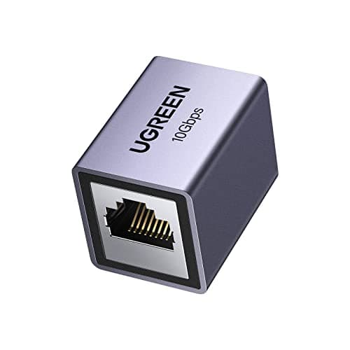 Image of UGREEN RJ45 Coupler,10Gbps High-Speed Aluminum Ethernet Connector,Shielded Internet Joiner,LAN Network Extender Female to Female for Cat7, Cat6, Cat5e, Cat5(1 Pack)