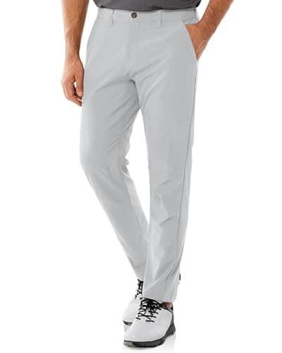 Image of 33,000ft Men's Golf Trousers Lightweight Golf Pants Stretch Quick Dry Breathable Work Causual Pants for Golfing with Pockets Silver Grey 34W*30L