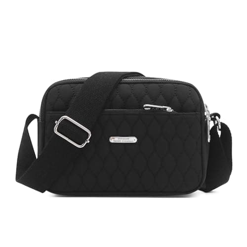Image of YANAIR Small Crossbody Purse Handbag Multifunction Shoulder Bag Phone Purse Girls Ladies Casual Messenger Bag Black-1