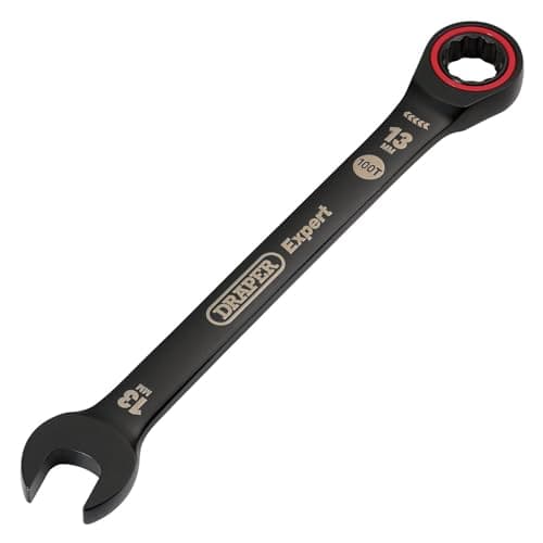 Image of Draper 03884 Expert HI-TORQ Metric Ratchet Combination Spanner, 13mm, Black