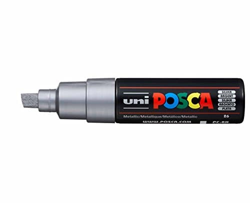 Image of Uni Posca Marker Pen 8mm Chisel Tip PC-8K - Color: Silver
