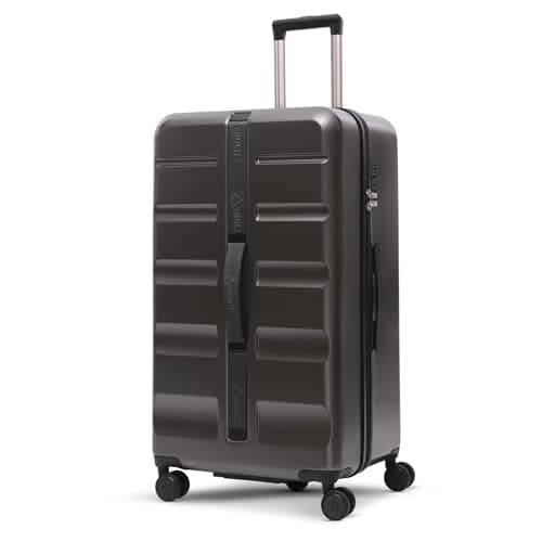 Image of Aerolite Large 101L ABS Hard Shell Check in Checked Hold Travel Spinner Luggage Suitcase Trunk with 4 + 1 Wheels and TSA Approved Lock (Charcoal)