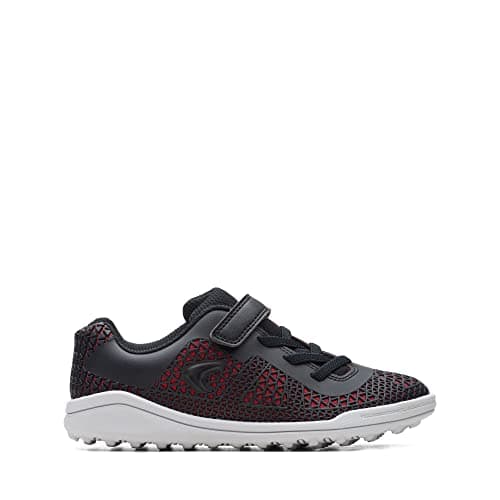 Image of Clarks Award Swift Kid Textile Trainers in Wide Fit Size 1½ Black
