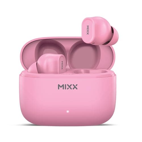 Image of Mixx StreamBuds Switch D7 True Wireless Earbuds – Bluetooth 5.4, 18-Hour Playtime, Quick Charge, Comfort-Fit Silicone Earbuds, Touch Controls, Voice Assistant Compatible (Pink)