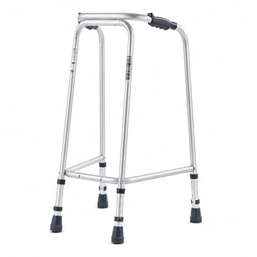 Image of The Helping Hand Company Ultra Narrow Lightweight Walking Frame Adjustable Height Aluminium Walker for Seniors, Elderly & Adults 490mm Max Width (Medium (755-840mm Height))