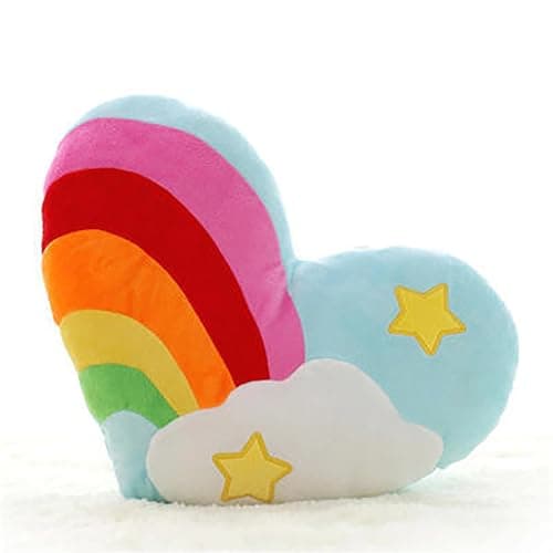 Image of 2026 Heart Shaped Pillow for Lovers, Valentine's Day, Birthday, Rainbow Star Pillow (B, 30 cm)