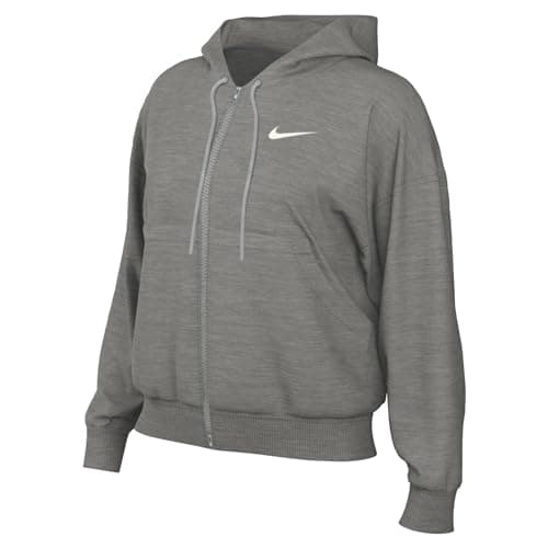 Image of NIKE DQ5758-063 W NSW PHNX FLC FZ OS HOODIE Sweatshirt Women's DK GREY HEATHER/SAIL Size L-T