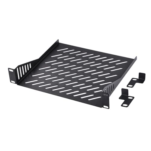 Image of GeeekPi 1U Server Rack Shelf, 10-inch 200mm Depth Universal Rack Mount Shelf, Vented Cantilever Tray for 10 inch Server & Network Cabinets and DeskPi RackMate T1/T0
