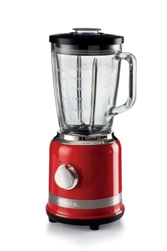 Image of Ariete 585 Modern Blender, 1000W, Capacity 1.5 L, 4 Speed + Pulse Function, Graduated Glass Cup, 4 Stainless Steel Blades, Red