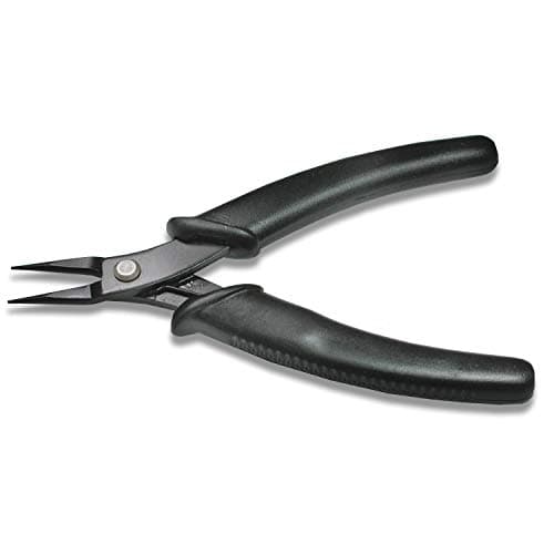 Image of The Beadsmith Hi-Tech Round Nose Pliers, 5.5 inches (140mm) with high Carbon Steel Head, Black Comfort Grip Handle with Spring, Tool for Jewelry Making, Electronics or Micro Mechanics