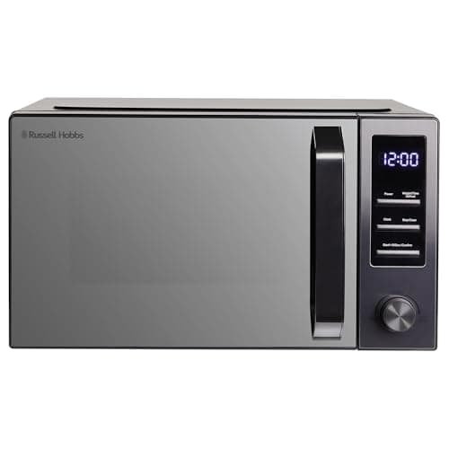 Image of Russell Hobbs Digital Microwave 23 Litre 900W Dark Steel with 8 Auto Cook Menus & Defrost Function, 5 Power Levels, Integrated Timer, Mirror Door & Easy Clean RHM2372DS