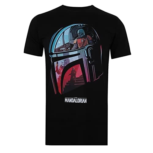 Image of Star Wars Mens Mandalorian - Helmet T Shirt, Helmet Black, XXL UK
