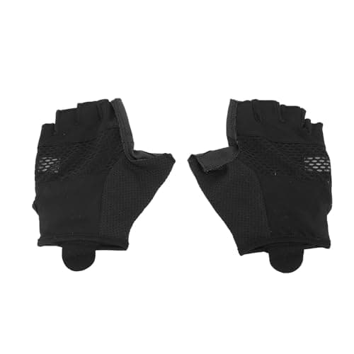 Image of Toeponeer Cycling Gloves Black Half Finger Breathable Anti Slip Shock Absorbing Biking Gloves for Road Bike Summer (XL)