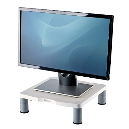 Image of Fellowes Standard Adjustable Monitor Stand, White,Supports up to 36kg or 21”, 3 Stacking Height Adjustments