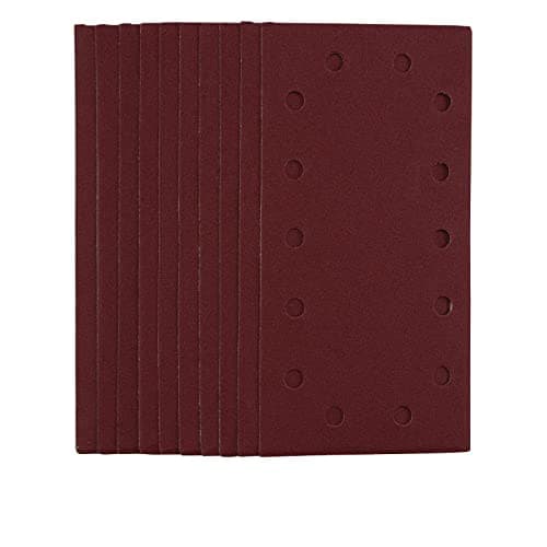 Image of Draper 55864 1/2 Sanding Sheets with Hook and Loop, 115 x 230mm, 120 Grit (Pack of 10), Red