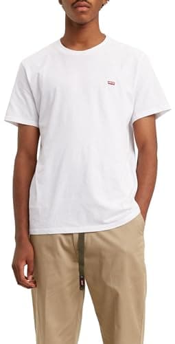 Image of Levi's Men's Ss Original Housemark Tee- Core Chesthit Logo T-Shirt, White, XS