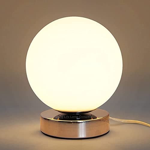 Image of LED Globe Desk Lamp Chrome Base Bedside Ball Table Lamp with G9 Warm White H3003
