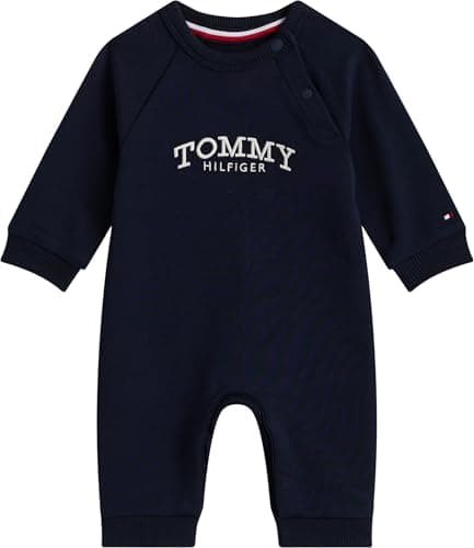 Image of Tommy Hilfiger Newborn MONOTYPE COVERALL KN0KN02136 BLUE (Dark Night Navy) 9 Month