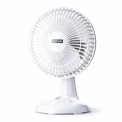 Image of Status Desk Fan, 6 Inch Portable Fan, 2 Speed Adjustable, White, S6DESKFAN1PKB