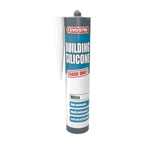 Image of EVO-STIK Building Silicone Sealant White - 290ml - Waterproof - High Movement Accommodation - Interior and Exterior Use - Lasts up to 25 Years