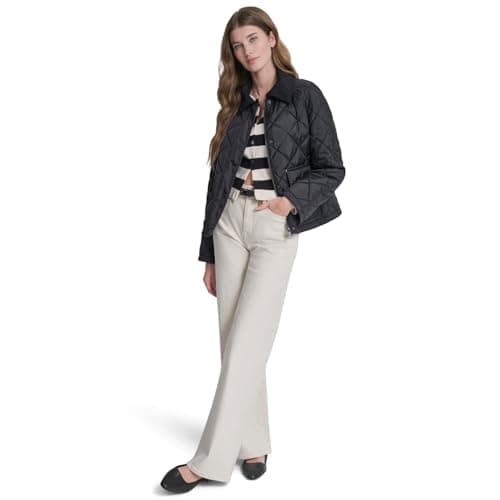Image of DKNY Womens Quilted Jacket Black 10