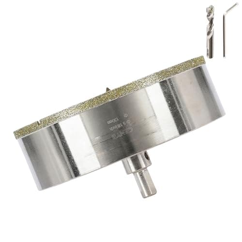 Image of 5-1/8 Inch 130mm Tile Hole Cutter Drill Bit Diamond Metal Hole Saw with Center Pilot Drill – Diamond-Coated for Marble, Granite, Ceramics, Porcelain Tiles, Glass