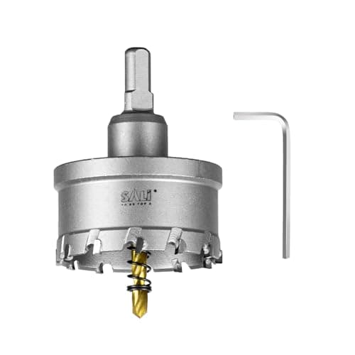 Image of SALI TCT Carbide Hole Saw for Hard Metal,60mm,2-3/8" Tungsten Carbide Tipped Hole Cutter Set with Titanium-Plated Pilot Drill bit for Metal, Stainless Steel, Iron, Wood, Aluminium, Plastics