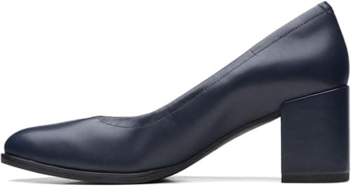 Image of Clarks Freva55 Court Womens Navy Leather, 5