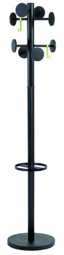 Image of Alba Coat Stand with Umbrella Holder, 70-Inch Height, 8 Knobs, Black (PMSTAN3N)
