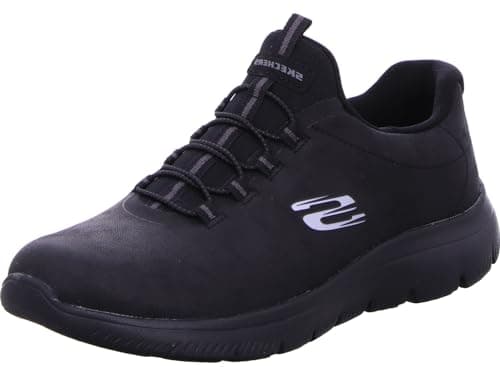 Image of Skechers Women's Summits Itz Bazik Trainers, Black Microleather/Duraleather Trim, 3 UK