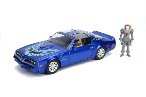 Image of Jada Toys Hollywood Rides It Chapter Two Pennywise & Henry Bower's Pontiac Firebird, 1: 24 Red Die-Cast Vehicle with 2.75" Die-Cast Figure