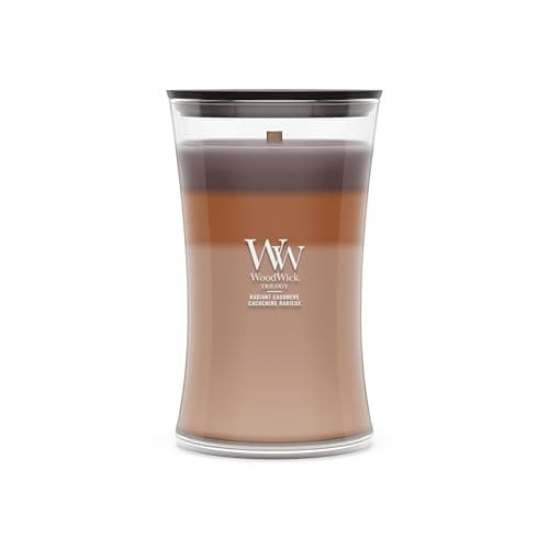 Image of WoodWick Scented Candle | Large Hourglass Candle | Radiant Cashmere | Perfect Gifts for Women