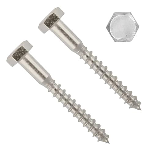 Image of TERF® M10 X 120mm Coach Screws Hex Head Stainless Steel A2 (304) Coach Screw M10 (10mm) X 120mm Wood Masonry Brick Concrete Wall Fixing Lag Screw Bolts - Pack of 2
