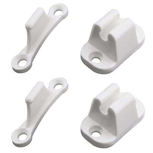 Image of 2 Sets Locker Retainer Catch Caravan Door Retainer Catch Door Locker Catch Retaine T Shape Door Stop for RV Motorhome Camper Trailer Travel Baggage (White)
