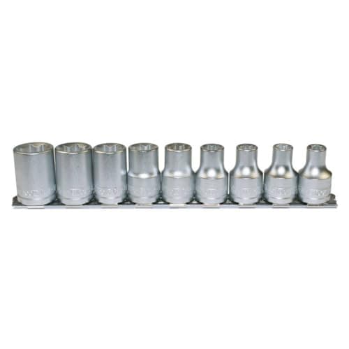 Image of Teng M1210 1/2-inch Socket Clip Rail TX-E Drive (9 Pieces), Bunt