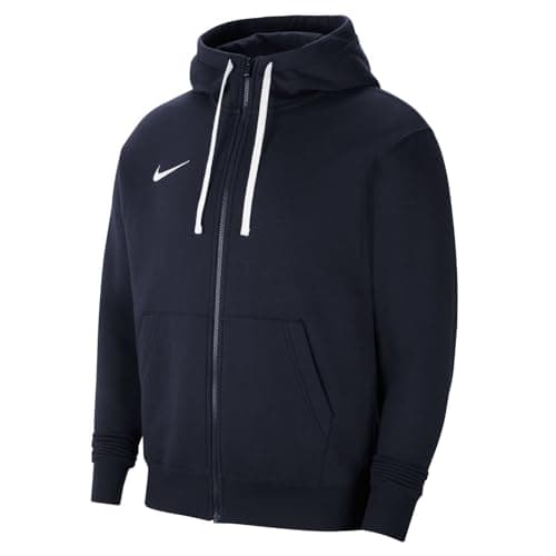 Image of Nike CW6887-451 M NK FLC PARK20 FZ HOODIE Sweatshirt Men's OBSIDIAN/WHITE/WHITE Size S