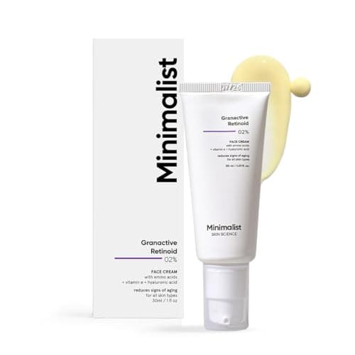 Image of Minimalist Granactive Retinoid 2% Anti Aging Night Cream | Reduces Wrinkles & Fine Lines | Improves Skin Elasticity, Stimulates Collagen Production for Radiant & Glowing Skin | 1 Fl Oz / 30 ml