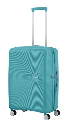 Image of American Tourister Soundbox - Hard Shell Suitcase 67 cm Medium - Trolley Suitcase with 4 Wheels, TSA Lock, Expandable & Light - 71.5/81 L - Turquoise (Turquoise Tonic)