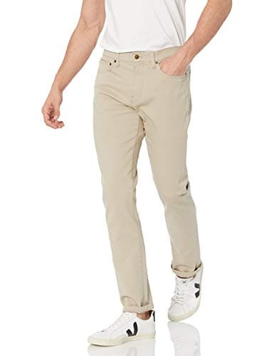 Image of Amazon Essentials Men's Slim-Fit Jeans - Discontinued Colours, Light Khaki Brown, 32W / 32L